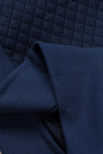 Load image into Gallery viewer, Navy Stand Neck Waffle Zip up Sweatshirt