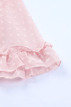 Load image into Gallery viewer, Layered Ruffled Open Back Puff Sleeve Swiss Dot Mini Dress