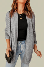 Load image into Gallery viewer, Ribbed Open Front Knit Cardigan