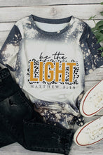 Load image into Gallery viewer, Multicolor LIGHT Letter Leopard Print Color Block Short Sleeve Top