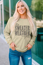 Load image into Gallery viewer, Khaki SWEATER WEATHER Leopard Print Pullover Sweatshirt