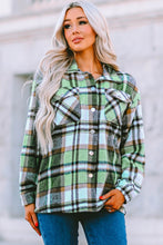 Load image into Gallery viewer, Geometric Plaid Print Pocketed Shacket
