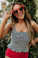 Load image into Gallery viewer, Ruffled Square Neck Peplum Swim Top