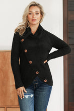 Load image into Gallery viewer, Buttoned Wrap Turtleneck Sweater
