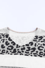 Load image into Gallery viewer, Leopard Color Block V Neck Top