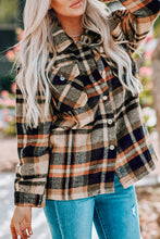 Load image into Gallery viewer, Geometric Plaid Print Pocketed Shacket