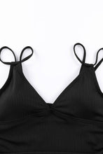 Load image into Gallery viewer, Adjustable Straps Ribbed Knit One Piece Swimsuit