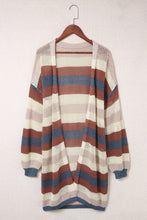 Load image into Gallery viewer, Striped Color Block Hollowed Knit Cardigan