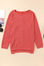 Load image into Gallery viewer, Waffle Knit Side Slit Pullover Top