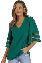 Load image into Gallery viewer, Flare Sleeve V Neck Loose Blouse