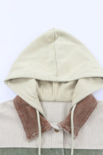 Load image into Gallery viewer, Color Block Button Down Hooded Corduroy Jacket