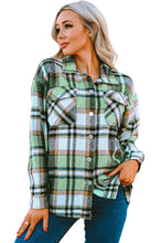 Load image into Gallery viewer, Geometric Plaid Print Pocketed Shacket