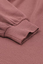 Load image into Gallery viewer, Square Neck Puff Sleeve Waffle Knit Top