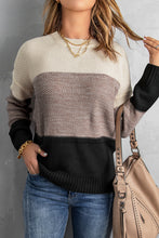Load image into Gallery viewer, Color Block Netted Texture Pullover Sweater