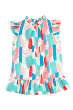 Load image into Gallery viewer, Color Block Ruffled Mock Neck Ruffled Top