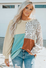 Load image into Gallery viewer, Patchwork Color Block Ribbed Long Sleeve Top