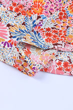 Load image into Gallery viewer, Multicolor Mix Floral Pattern Bubble Sleeve Blouse