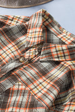 Load image into Gallery viewer, Plaid Print Button Long Sleeve Plus Size Shirt Coat