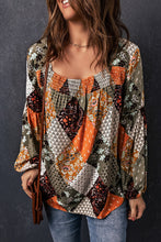 Load image into Gallery viewer, Square Neck Mixed Print Blouse