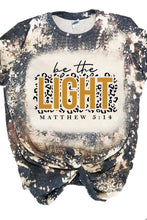 Load image into Gallery viewer, Multicolor LIGHT Letter Leopard Print Color Block Short Sleeve Top