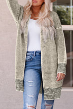 Load image into Gallery viewer, Plaid Knitted Long Open Front Cardigan