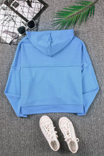 Load image into Gallery viewer, Casual Button Solid Patchwork Trim Hoodie