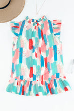 Load image into Gallery viewer, Color Block Ruffled Mock Neck Ruffled Top