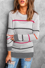 Load image into Gallery viewer, Ribbed Knit Striped Sweater