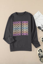 Load image into Gallery viewer, GOOD VIBES Graphic Pullover Sweatshirt
