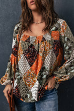Load image into Gallery viewer, Square Neck Mixed Print Blouse