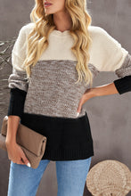 Load image into Gallery viewer, Color Block Netted Texture Pullover Sweater