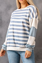 Load image into Gallery viewer, Stripe Drop Shoulder Striped Pullover Sweatshirt
