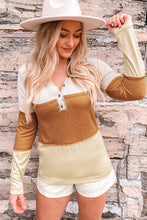 Load image into Gallery viewer, Striped Color Block Henley Top