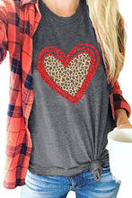 Load image into Gallery viewer, Sequin Leopard Heart Graphic T-shirt