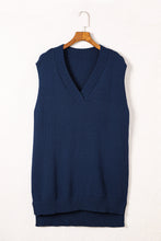 Load image into Gallery viewer, Dark Blue Knit Vest Pullover Sweater