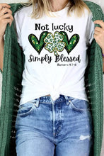 Load image into Gallery viewer, Heart Leopard Clover Slogan Letters Graphic Tee