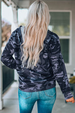Load image into Gallery viewer, Camo Print Zip-up Hooded Coat with Pockets