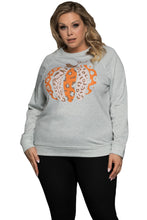Load image into Gallery viewer, Halloween Pumpkin Leopard Print Plus Size Sweatshirt