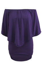 Load image into Gallery viewer, Plus Size Multiple Dressing Layered Purple Mini Poncho Dress