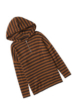 Load image into Gallery viewer, Striped Knit Quarter Zip Hoodie