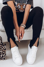 Load image into Gallery viewer, Rib Knit High Waist Slit Leggings