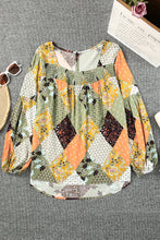 Load image into Gallery viewer, Square Neck Mixed Print Blouse