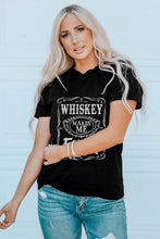 Load image into Gallery viewer, WHISKEY Makes Me Frisky Print Crewneck Graphic Tee