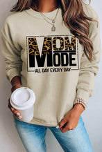 Load image into Gallery viewer, Khaki MOM MODE Leopard Print Long Sleeve Sweatshirt