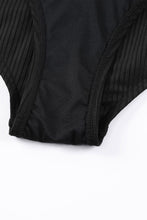 Load image into Gallery viewer, Adjustable Straps Ribbed Knit One Piece Swimsuit