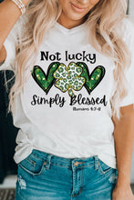 Load image into Gallery viewer, Heart Leopard Clover Slogan Letters Graphic Tee