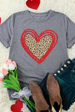 Load image into Gallery viewer, Sequin Leopard Heart Graphic T-shirt