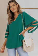 Load image into Gallery viewer, Flare Sleeve V Neck Loose Blouse