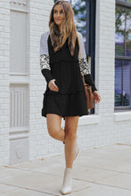 Load image into Gallery viewer, Striped Leopard Patchwork Long Sleeve Mini Dress