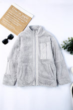 Load image into Gallery viewer, Zip Up Sherpa Coat with Pocket
